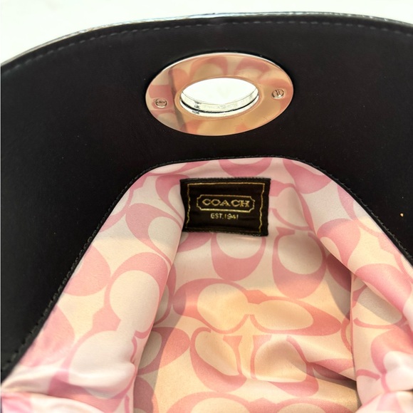 Coach Black Madeline Leather Fold-over Clutch